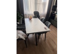 Керамический стол Вилли 140 (200) х 80 белый мрамор alpin white / snow white / белый фото покупателя 52