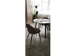 Стул на металлокаркасе Gabi 1 бежевый / черный с серебряными наконечниками фото покупателя 521