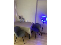 Стул на металлокаркасе Gabi 1 бежевый / черный с серебряными наконечниками фото покупателя 359