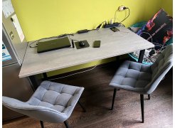 Деревянный стол Лота Лофт 120(160)х75 черный матовый / бетон светлый фото покупателя 673