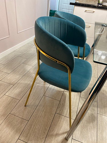 Стул на металлокаркасе Kamelia бежевый / золотой фото покупателя 27