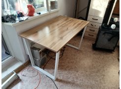 Деревянный стол Лота Лофт 120(160)х75 черный матовый / бетон светлый фото покупателя 52