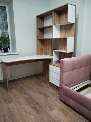 Компьютерный стол Ганор правый дуб вотан / белый фото покупателя 9