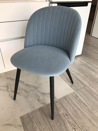 Стул на металлокаркасе Gabi 1 line light blue / black фото покупателя 172