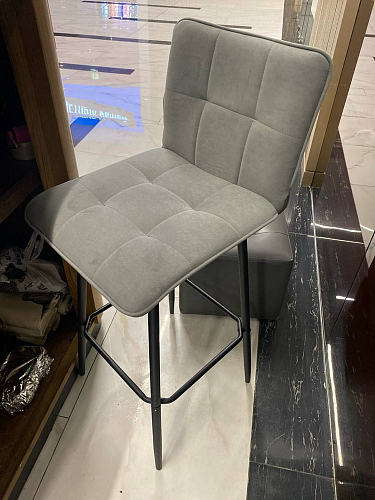 Полубарный стул Bari/Бари серый велюр фото покупателя 12