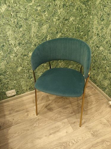 Стул на металлокаркасе Kamelia голубой / голубой / золотой фото покупателя 104