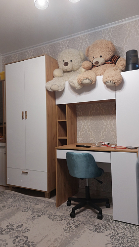 Письменный стол Комфорт 12.71 дуб золотой craft / белая аляска  - Уцененный экземпляр фото покупателя 100