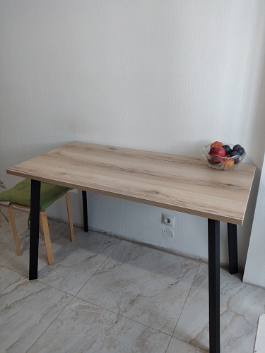 Стол Тринити Лофт 120 32 мм дуб галифакс табако / черный матовый фото покупателя 206