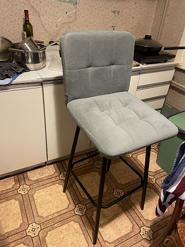 Барный стул Medeo серый велюр фото покупателя 5