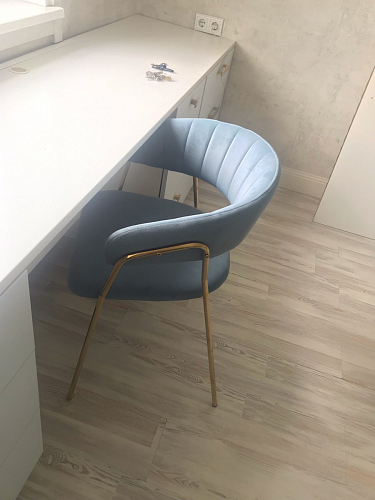 Стул на металлокаркасе Kamelia зеленый / золото фото покупателя 39