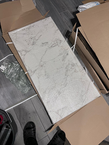 Стол Тринити Лофт 120 32 мм дуб галифакс табако / черный матовый фото покупателя 305