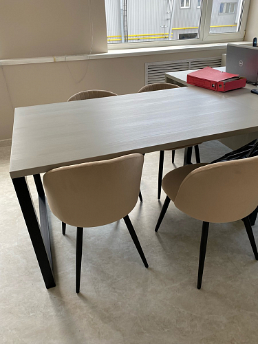 Стул на металлокаркасе Gabi 1 light blue / black / gold фото покупателя 249