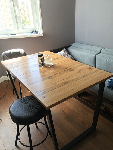 Деревянный стол Лота Лофт 120х75 белый матовый / дуб крафт золотой фото покупателя 45