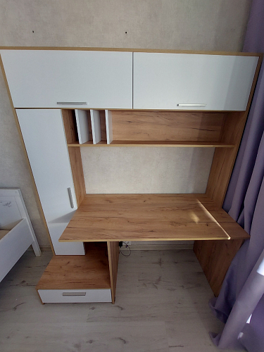 Письменный стол Лайт 03.243 дуб золотой (craft) / белый премиум фото покупателя 139