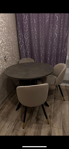 Стул на металлокаркасе Gabi 1 light blue / black / gold фото покупателя 276