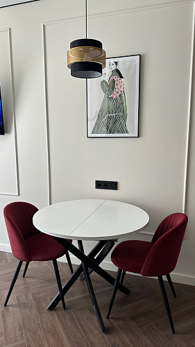 Стул на металлокаркасе Gabi dark beige / black / silver фото покупателя 642