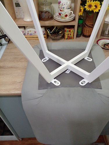 Стул на металлокаркасе Чилли синяя ткань / белый фото покупателя 305