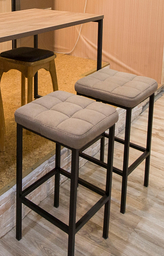 Барный стул Лофт ткань канди крем / черный матовый фото покупателя 35