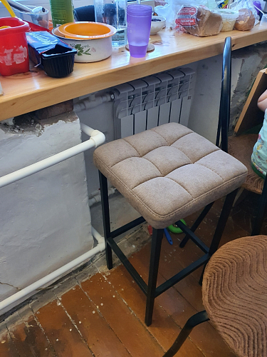 Барный стул Лофт микровелюр катания блэк / черный матовый фото покупателя 235