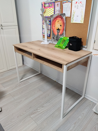 Письменный стол Леон Лофт черный матовый / дуб вотан фото покупателя 201