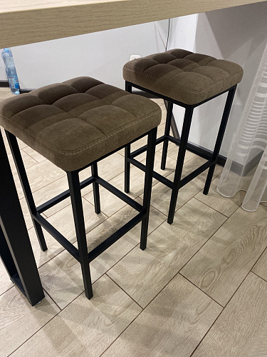 Барный стул Лофт микровелюр катания блэк / черный матовый фото покупателя 148