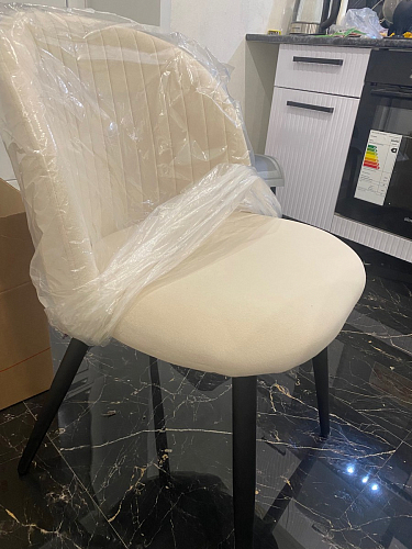 Стул на металлокаркасе Gabi 1 light blue / black / gold фото покупателя 537