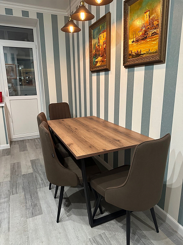 Деревянный стол Лота Лофт 120x75 дуб крафт табачный / черный матовый фото покупателя 68