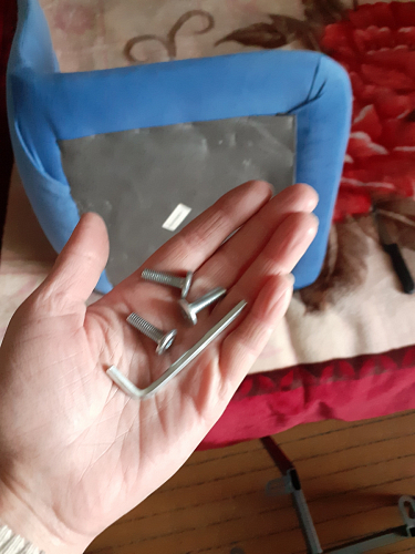 Стул на металлокаркасе Чилли синяя ткань / белый фото покупателя 705