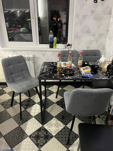 Стул на металлокаркасе Чилли К черный / зеленый фото покупателя 359