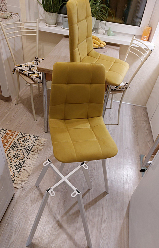 Стул на металлокаркасе Чилли светло-серый / белый каркас фото покупателя 709