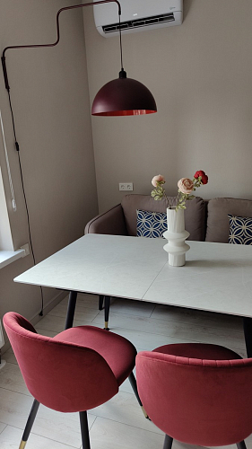 Стул на металлокаркасе Gabi 1 light blue / black / gold фото покупателя 600