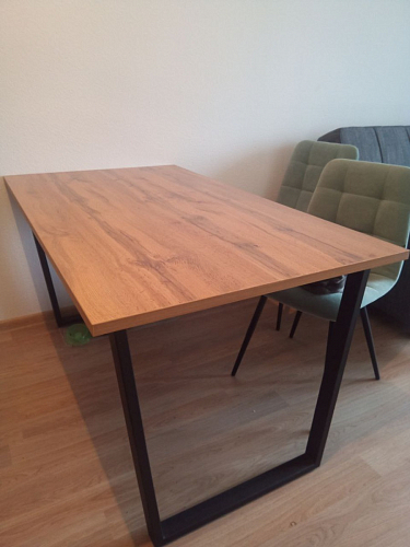 Деревянный стол Лота Лофт 120х75 белый матовый / дуб крафт золотой фото покупателя 153