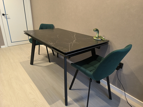 Керамический стол Норман 140 (200) х 80 белый мрамор alpin white / snow white / белый фото покупателя 31