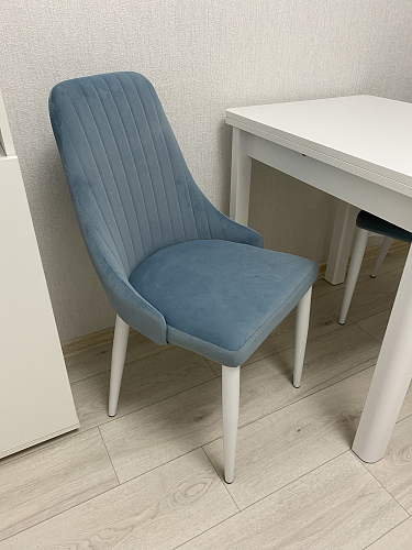 Стул на металлокаркасе Kora light blue / white фото покупателя 474