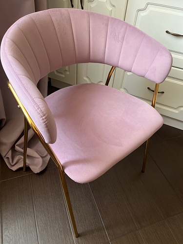 Стул на металлокаркасе Kamelia бежевый / золотой фото покупателя 81