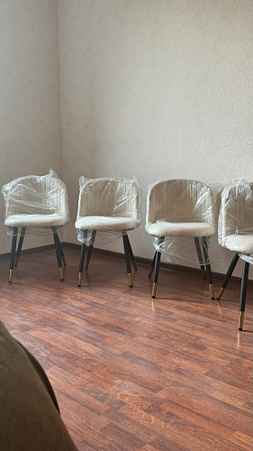 Стул на металлокаркасе Gabi 1 light blue / black / gold фото покупателя 366