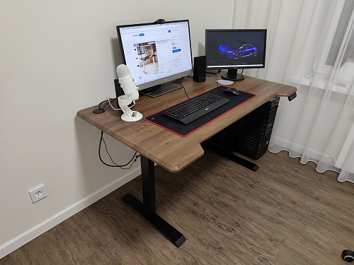 Компьютерный стол Маркос с механизмом подъема 120х75х75 черный / кантри орех фото покупателя 9