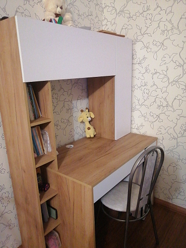 Письменный стол Комфорт 12.71 дуб золотой craft / белая аляска фото покупателя 84