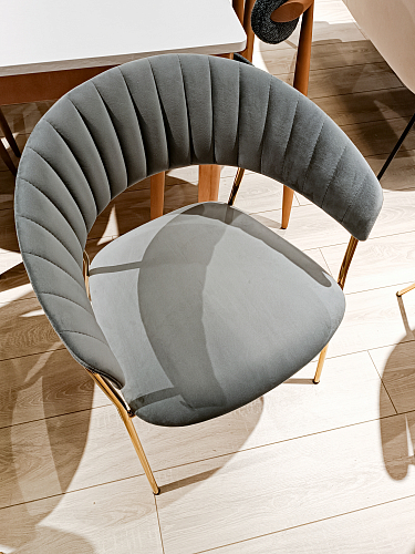 Кресло Turin велюр серый / черный из шоурума 12