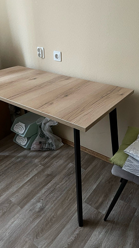 Стол Тринити Лофт 120 32 мм бетон / черный матовый фото покупателя 302