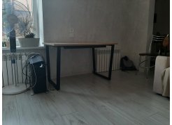 Стол Лота Лофт 140 25 мм черный матовый / дуб вотан фото покупателя 259