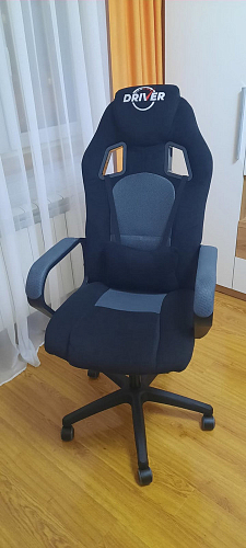 Компьютерное кресло Driver/Драйвер кожзам черный / ткань черный фото покупателя 1