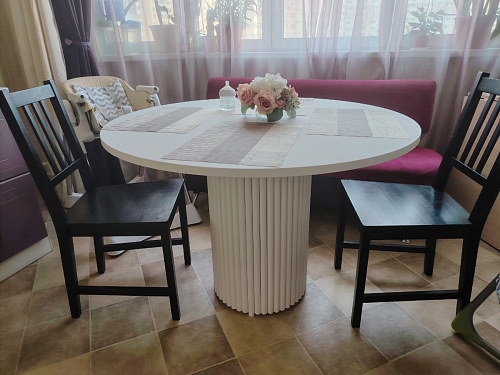 Деревянный стол Барел 89 белый / золото фото покупателя 28