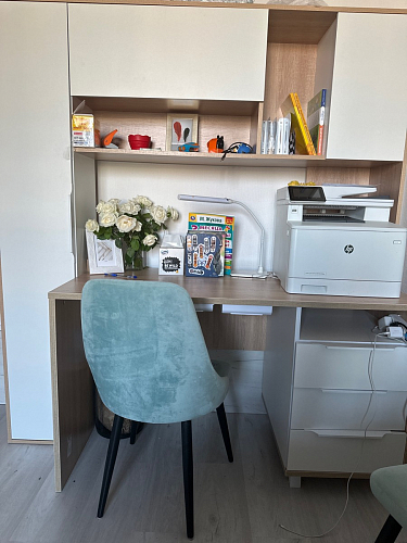 Компьютерный стол Комфорт 12.95 N дуб сонома / сатин фото покупателя 36