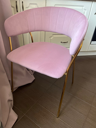 Стул на металлокаркасе Kamelia светло-фиолетовый / золотой фото покупателя 91