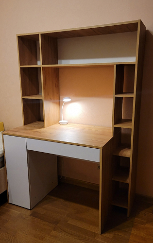 Письменный стол Комфорт 12.71 дуб золотой craft / белая аляска фото покупателя 138