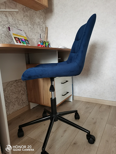 Компьютерное кресло Честер темно-серый / золото  - Уцененный экземпляр фото покупателя 4