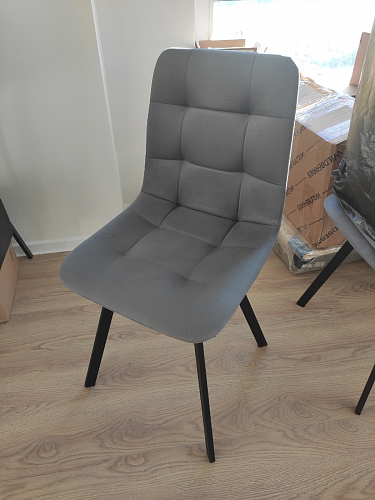 Стул на металлокаркасе Чилли К темно-серый (velutto 32) / черный фото покупателя 158