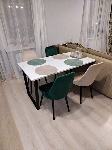 Деревянный стол Лота Лофт 140х80 черный матовый / бетон светлый фото покупателя 524