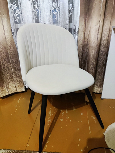 Стул на металлокаркасе Gabi 1 light purple / black / gold фото покупателя 187